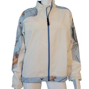 Yukon Gear Mossy Oak Fleece Lined Camouflage White Blue Women's Jacket Size XL